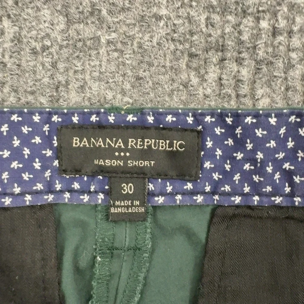 Banana Republic Mason Short Mens 30 Green Cotton Spandex Chino Casual Summer